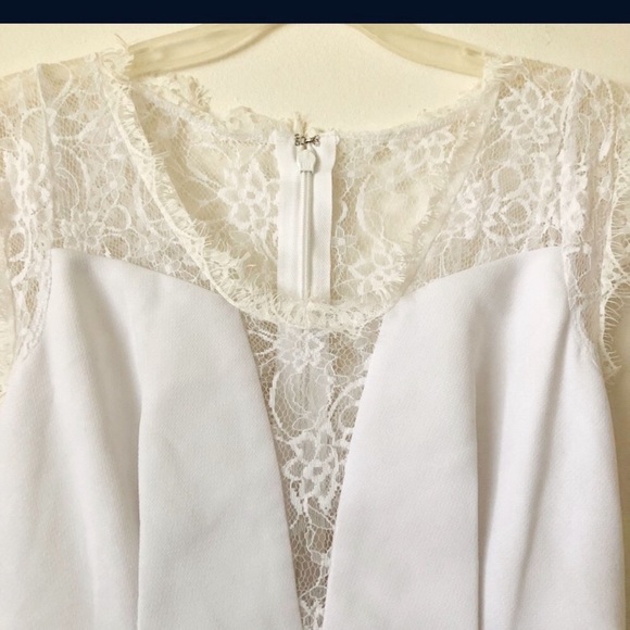 BCBGeneration Womens Lace White Mini Party Dress 8 - Picture 5 of 7